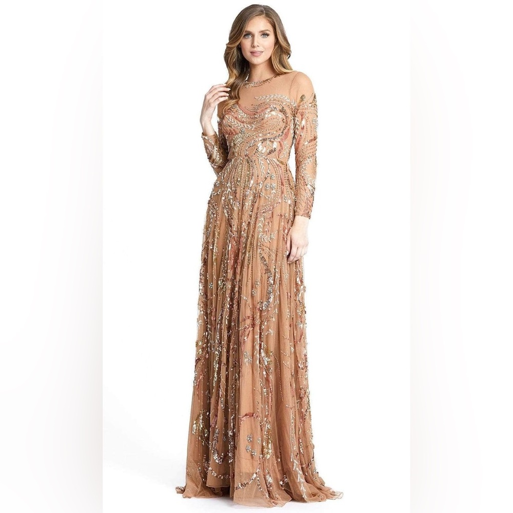 MAC DUGGAL 5217 DRESS Nude - Picture 1 of 10
